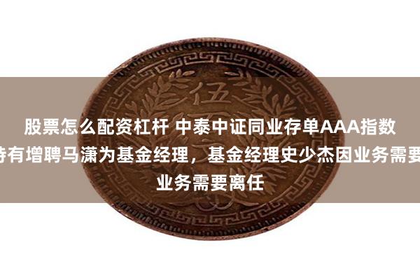 股票怎么配资杠杆 中泰中证同业存单AAA指数7天持有增聘马潇为基金经理，基金经理史少杰因业务需要离任