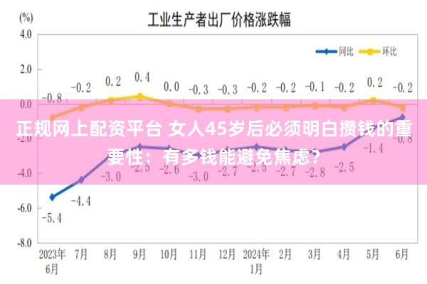 正规网上配资平台 女人45岁后必须明白攒钱的重要性：有多钱能避免焦虑？