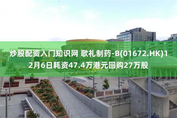 炒股配资入门知识网 歌礼制药-B(01672.HK)12月6日耗资47.4万港元回购27万股